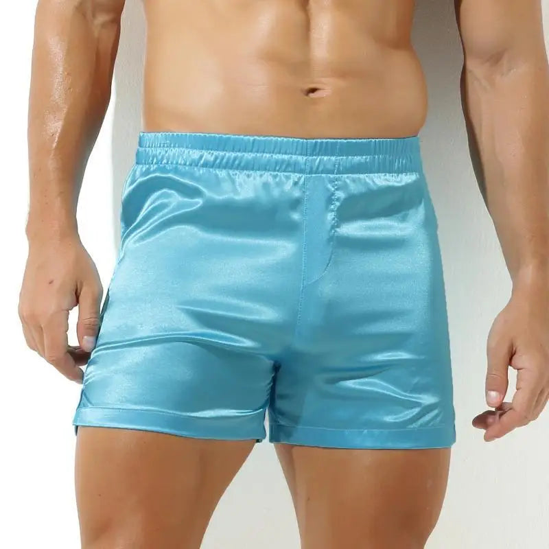 Men's Pajamas Shorts Soft Silky Underwear Men Boxers Shorts Sleep Bottoms Homewear Sleepwear Loose Lounge Shorts