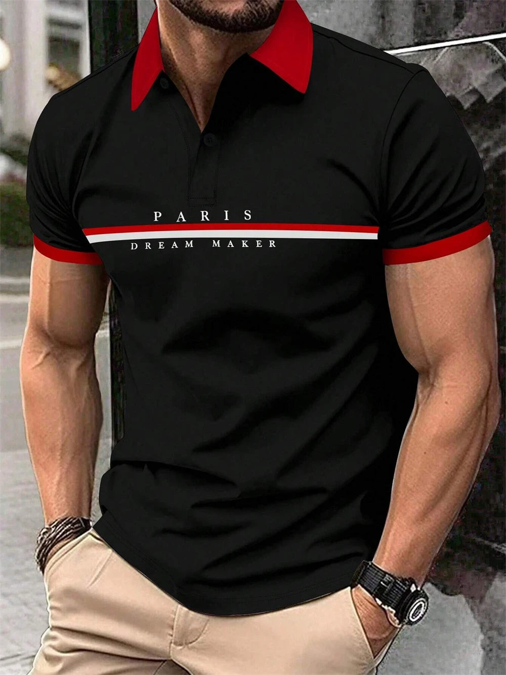 Letter Men's Summer Polo Shirt Breathable Golf Polo T-Shirt Sport Hiking Shirts Casual Work Short Sleeved Male Business Clothes
