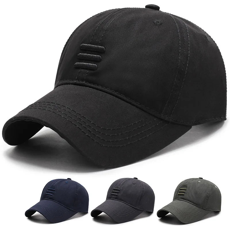 Hat Men's Baseball Cap European and American Fashion Spring and Autumn Sun Hat Simple Black Summer Casual Cap Men's Sports  Hat