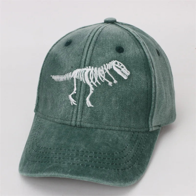 Boy Girls Baseball 2024 Sports Hats School Summer Embroidered Dinosaur Children Outdoor Kids Caps for 4-8 Years Adjustable