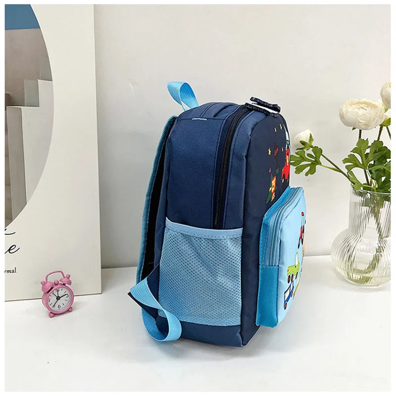 2024 New Children's Cartoon Bag Kid's Cute Kindergarten Car Backpack Boys Girls 2 Colors Shoulders Bag