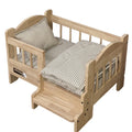 Pet Bed Moisture-proof Solid Wood Fence Cat Dog Nests Canvas Detachable Washpad Household Pet Furniture Supplies Decoration Beds
