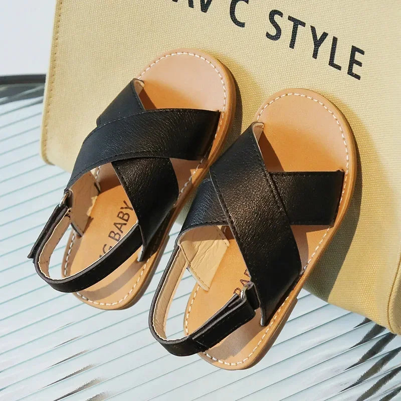 Kids Summer Sandals Children Beach Shoes Fashion Classic Sandals for Toddlers Boys Little Girls Fashion Cross Style Anti-skid
