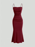 All Seasons Women's Dresses Elegant Party Fitting Slim Spaghetti Strap Mermaid Hem Maxi Fashion Party Dresses
