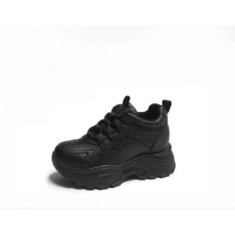 Women's Walking Sneakers, Lightweight Non-Slip High-Top Platform Chunky Sneakers, Elevator Shoes for Daily Wear & Fitness