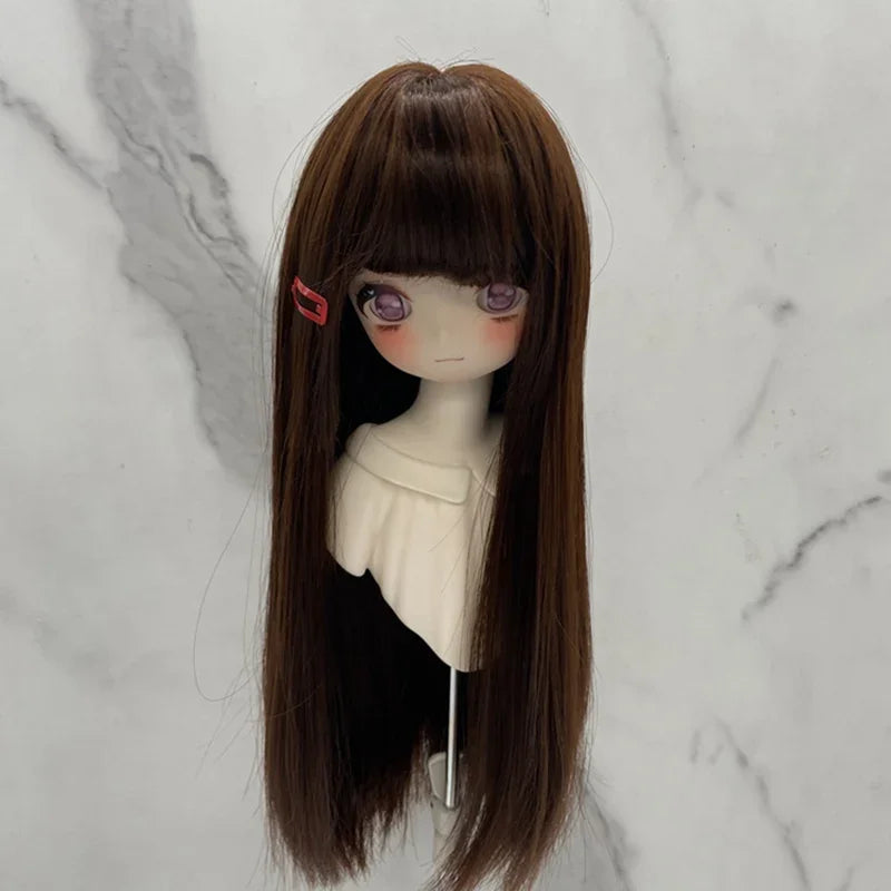 New 1/3 & 1/4 & 1/6 Bjd Doll's Wig with Bangs Long Straight Wig Girls Diy Makeup Accessories