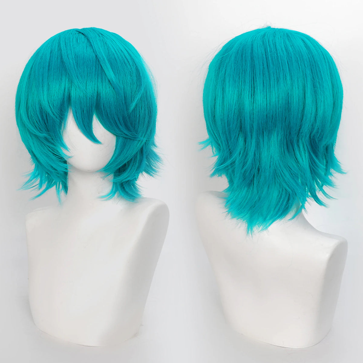 Short Wavy Bob Synthetic Wig with Air Bangs Heat Resistance Shoulder Length Curled 14inch Wigs for Daily Use Cosplay for Women