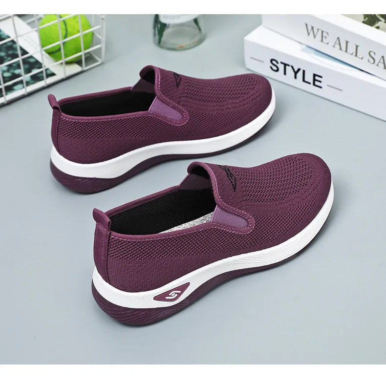 Women Casual Sports Shoes Breathable Lightweight Sneakers Anti-slip Flats Outdoor Running Walking Shoes Female Vulcanized Shoes