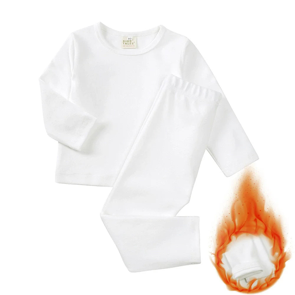 Fashion Solid Toddler Girl Pajamas Set Cotton Long Sleeve Warm Pajamas Pants 2 PCS Winter Pajamas for Kids 1-9 Years