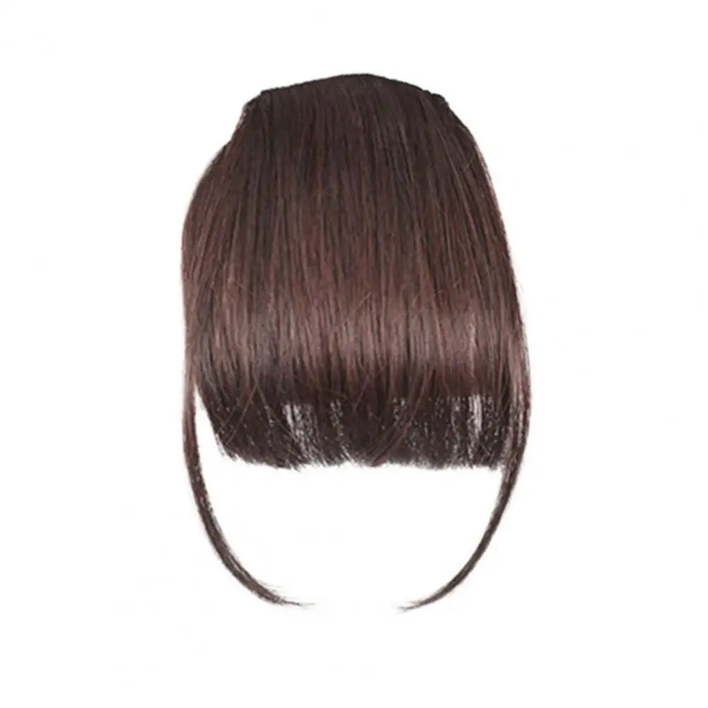 Women Clip-in Bangs Natural Wispy Forehead Hair Extensions Faux French Bangs Girls Straight Air Bangs Fringe Wig Hairpieces