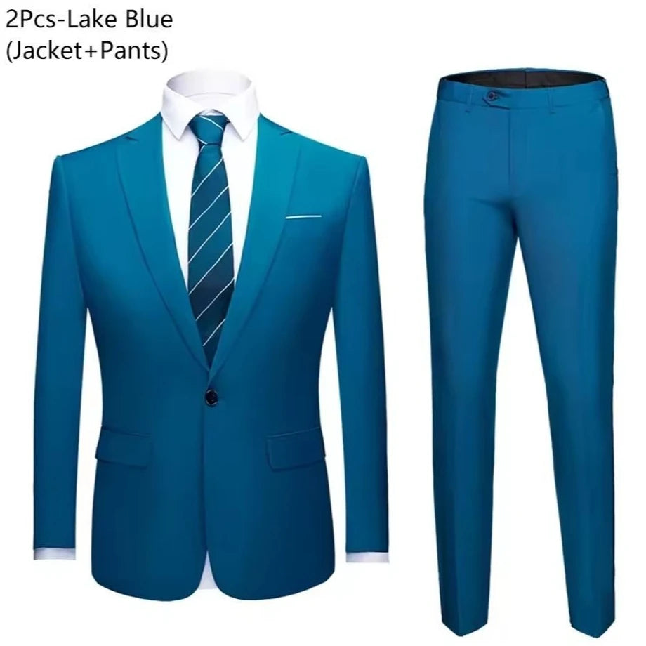 Men Suits Set  2 Pieces Jackets Pants For Wedding Elegant Slim Fit Blazers Formal Outfit Fashion Classic Full 2025 Costume