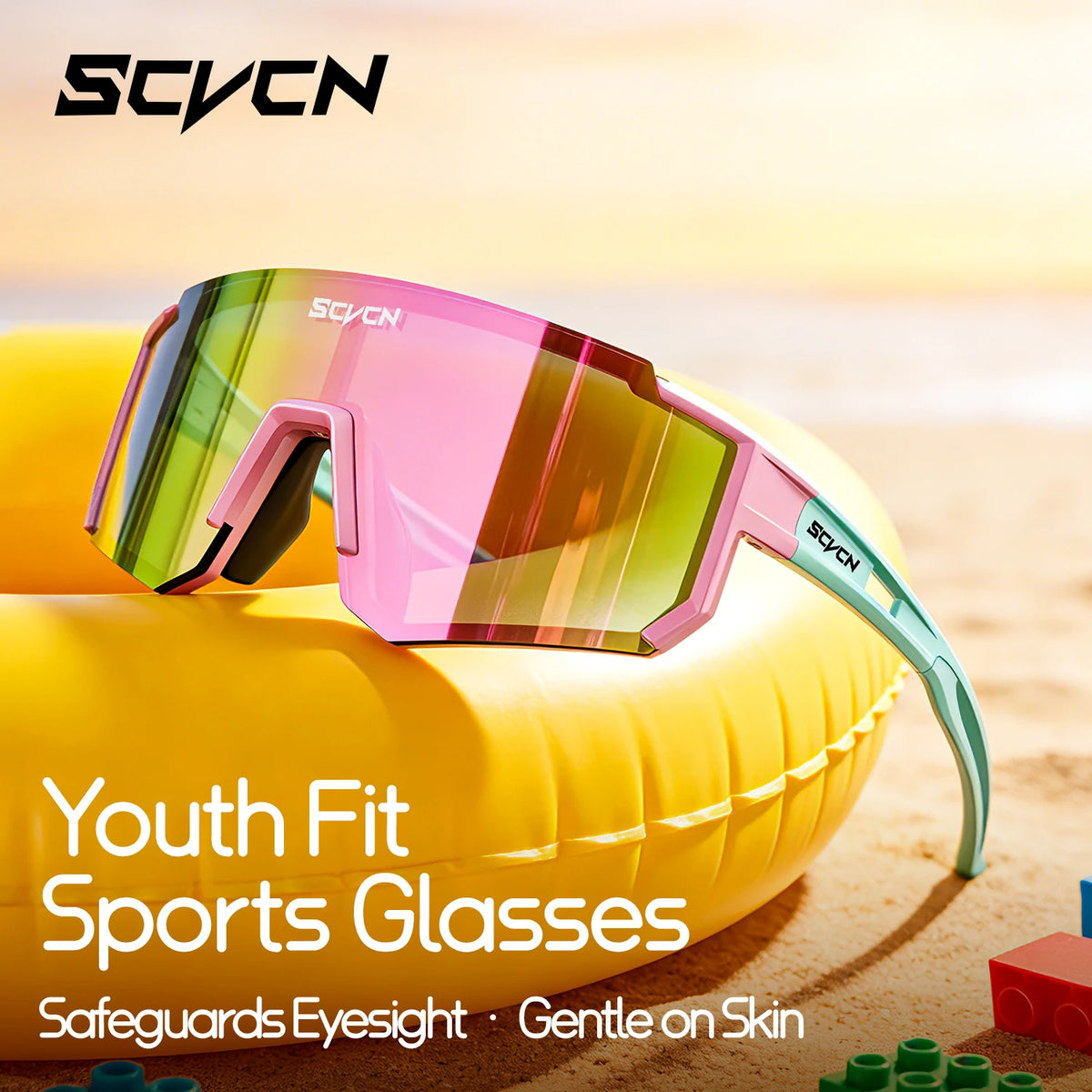 SCVCN Children Sports Glasses Kids Road Bikes Cycling Eyewear Photochromic UV400 Goggles Outdoor Cycling Teenager Sunglasses