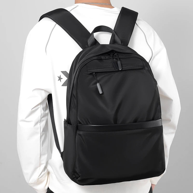 Men's casual business backpack, large capacity computer bag, waterproof fabric, suitable for daily commuting, school, travel