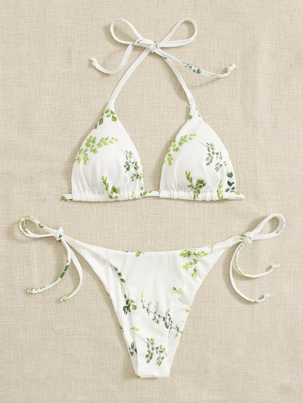 Neck Women's Two-Piece Bikini, Suspender Bra, V Bottom, Women's Swimwear and Apparel