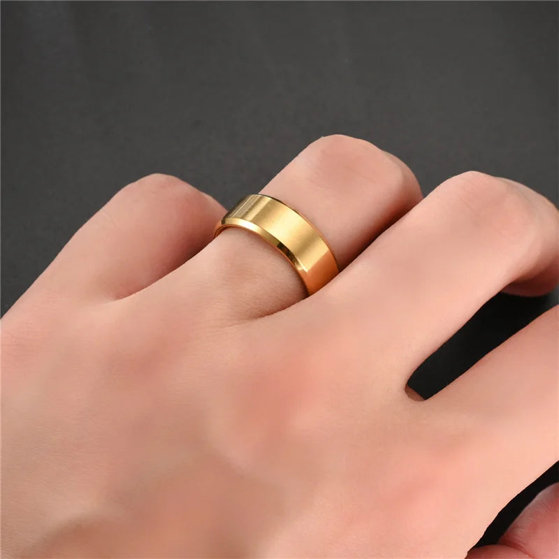 Fashion Charm Jewelry Ring For Men Women Stainless Steel Black Rings Wedding Engagement High Quality Matte Male Accessories