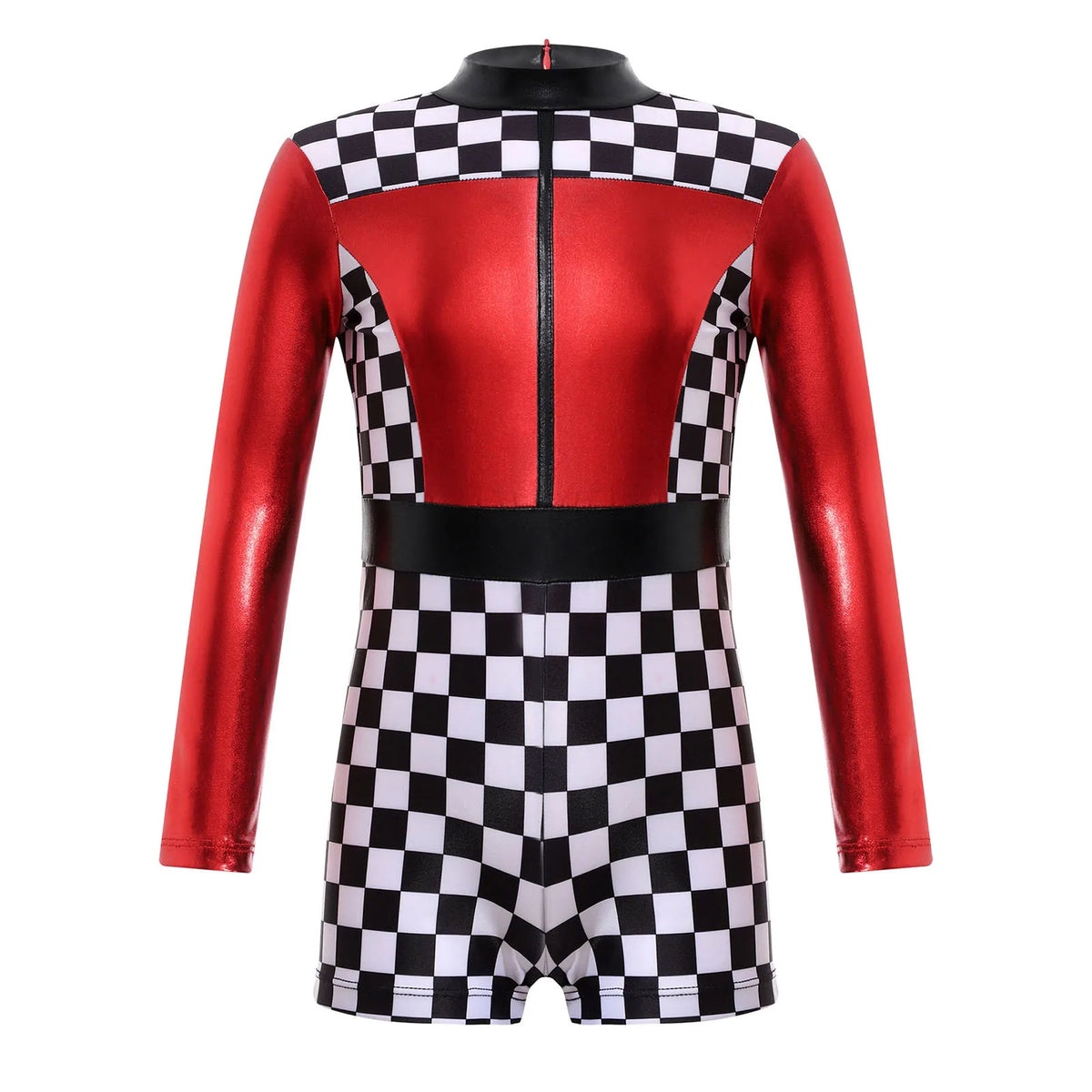 Kids Girls Race Car Driver Costume Child Racer Long Sleeve Sequins Tutu Dress Halloween Cosplay Party Carnival Fancy Dress Up