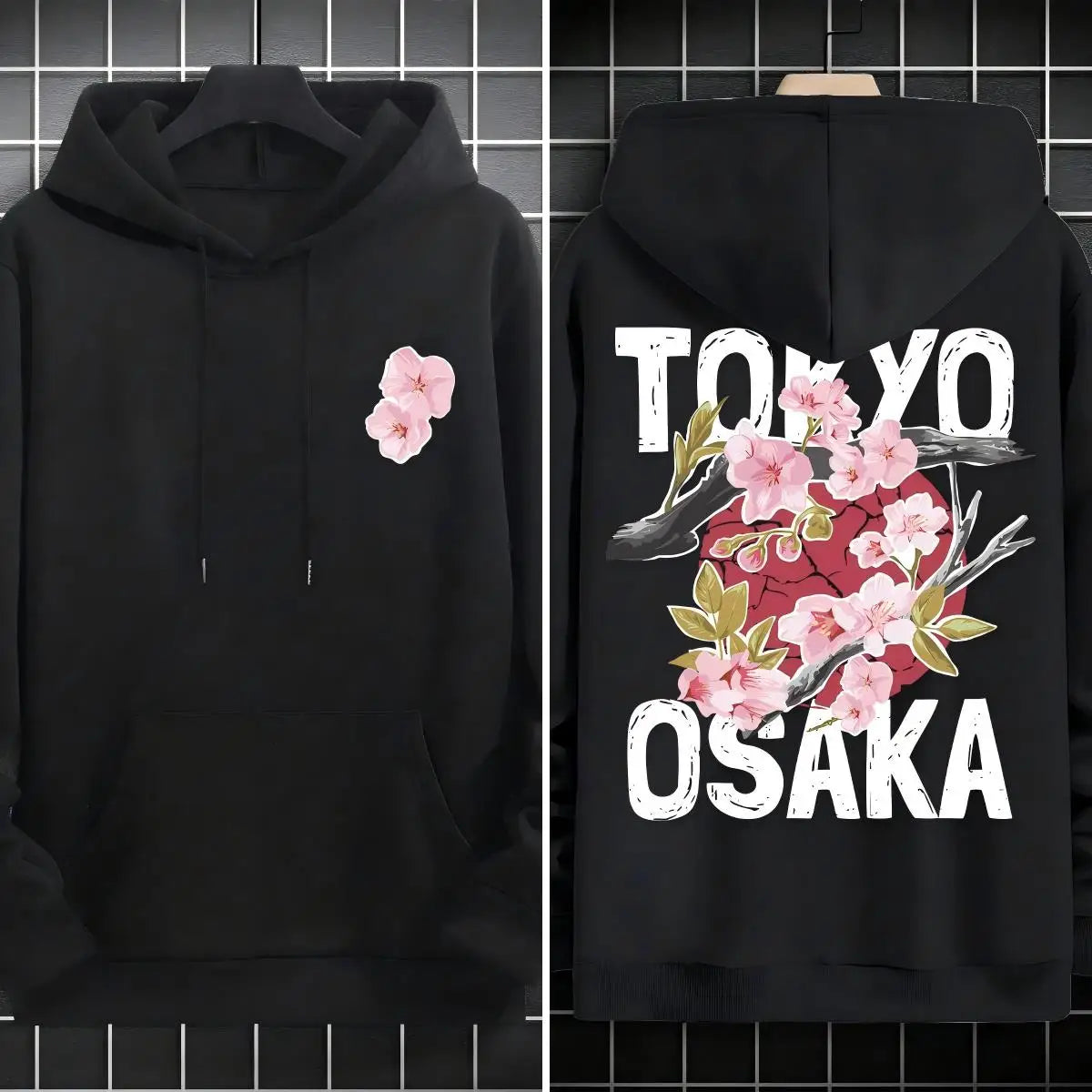 Plum blossoms that can withstand severe cold Print  Mans Retro Loose Hoodie  Fleece Warm Fashion Hoody Unisex Basics Clothing