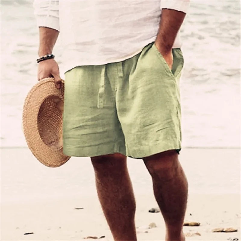Men's Cotton Shorts Pants Male Summer Breathable Solid Color Short Trousers Fitness Streetwear S-3XL 1PC