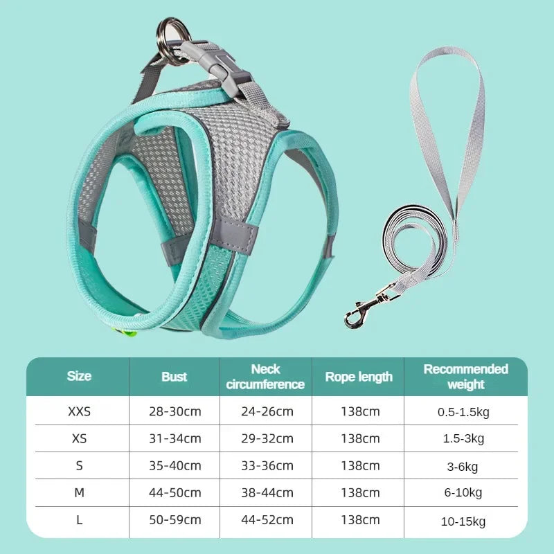 Puppy Harness Set Dog Accessories Adjustable Pet Vest Dogs French Bulldog Chihuahua Small Dog Collar Supplies Products Home
