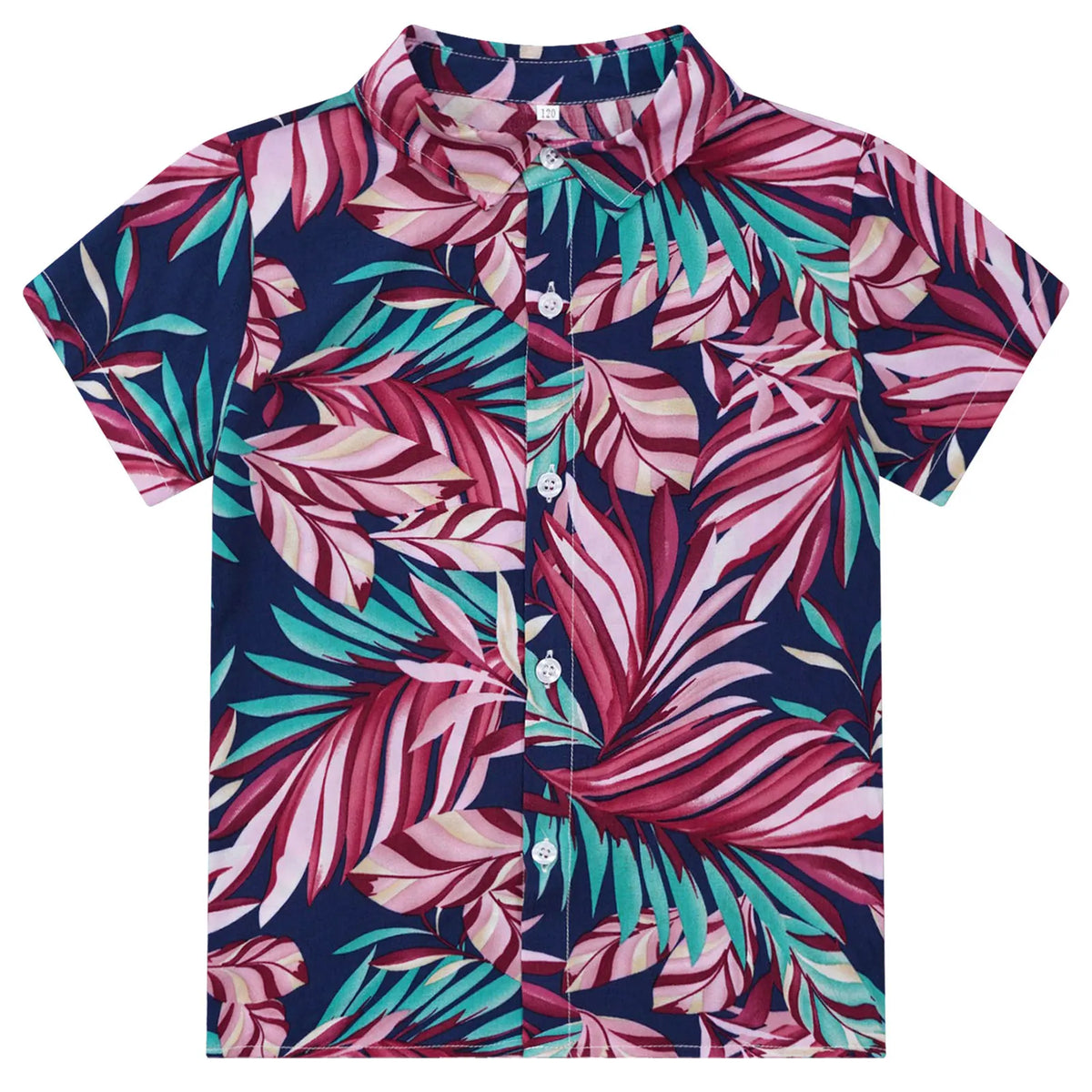 Kids Boys Hawaiian Shirts Tropical Graphic Print Short Sleeve Shirt Casual Turn-Down Collar Tee Tops for Vacation Beach Holiday