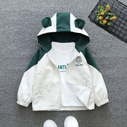 1 2 3 4 5 6 Years Baby Boys Jacket Happy Boy Fashion Windbreaker Outerwear Hooded Zipper Boys Coat Birthday Gifts Kids Clothes
