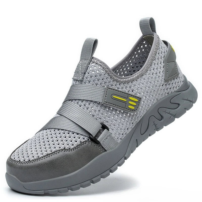 Men's Safety Shoes Anti Smash Anti Puncture Mens Work Shoe Breathable Labor Protection Shoes Wear Resistant Summer Men Shoes