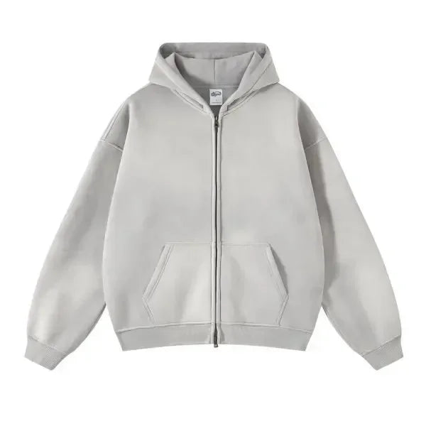 DAVIDSHAO Hoodies Oversized Unisex Acid Wash Hoodie EU US Size 350g Heavyweight Fleece Vintage Sweatshirt Men Women Streetwear