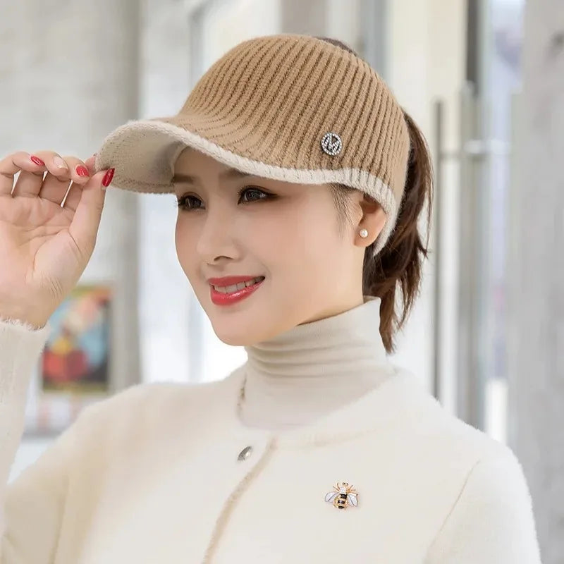 Hats for Women Autumn Winter Sports Empty Top Caps Female Knitted Warm Baseball Cap Fashion Running Golf Sun HAT