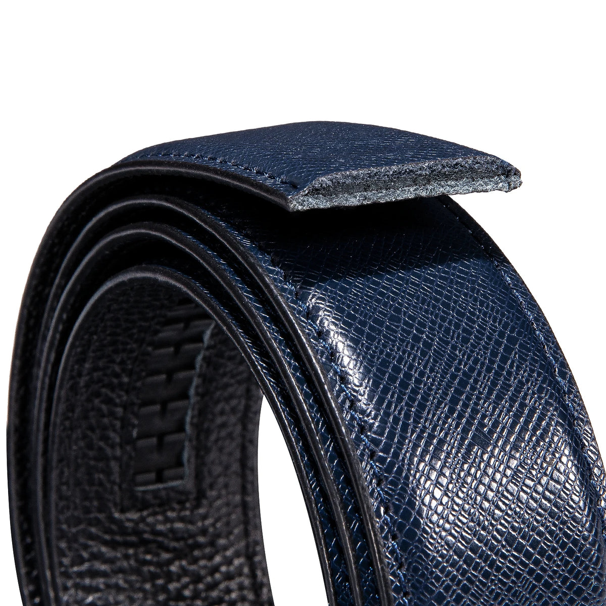 3.5cm wide Luxury Leather Belts for Men Automatic Buckle Blue Men's Belt without Buckle 130CM