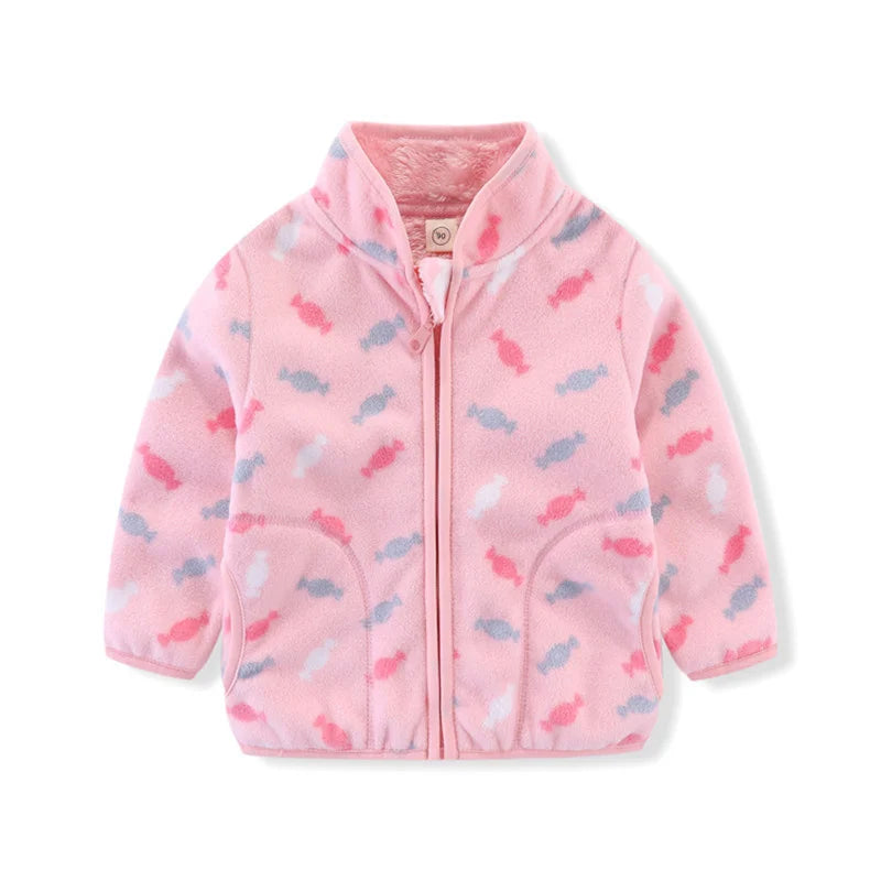 Boys Girls Autumn Winter Hooded Jacket Toddler Long Sleeve Zipper Outwear with Print Costume Baby Clothing New Arrivals