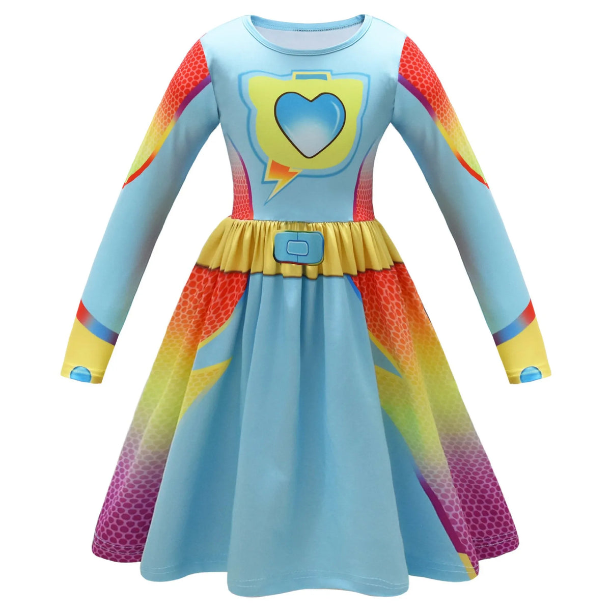 Kids Fly Sleeve Casual Dress Girls SuperKitties Costumes Cosplay Princess Dresses Fashionable trend dress Birthday Vestidos Gift