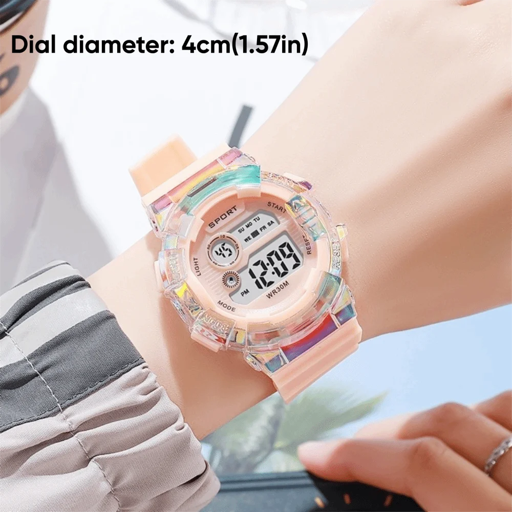 Waterproof Sports Kids Watches Night Light Alarm Clock Function Sports Clock Luminous Dial LED Digital Watch Boys Girls