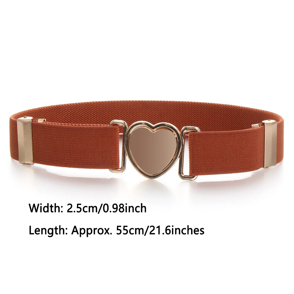 Kids Girl Stretch Waist Belt Adjustable Heart Belt Elastic Belts Uniform Belt for Teen Kids Girls Dresses