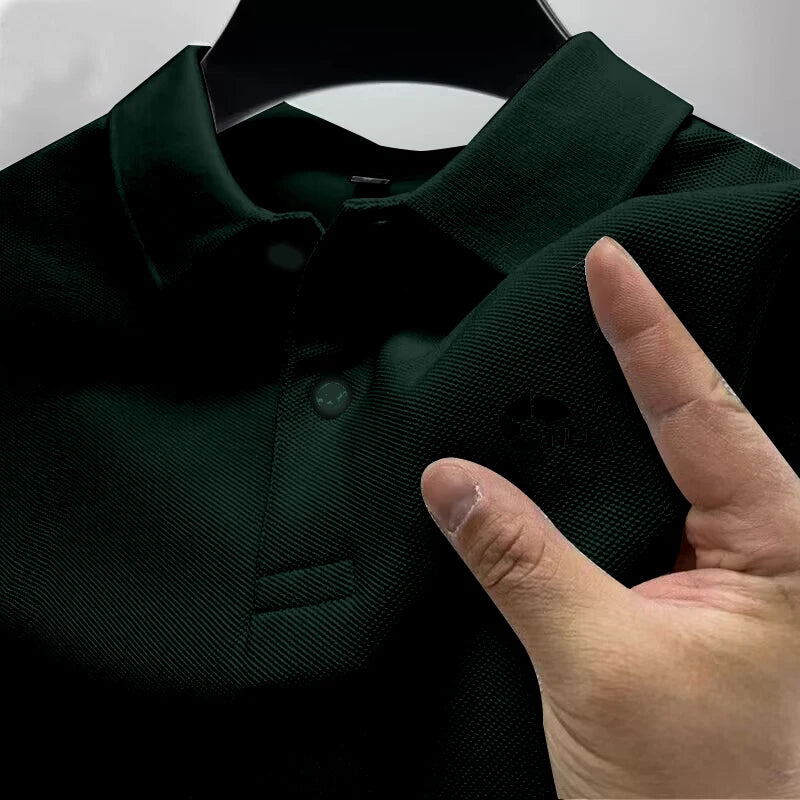 2026 Men's Reflective Polo Shirt, Color Button, Breathable, Casual, Fashionable, Business, Comfort, Summer, Shoes