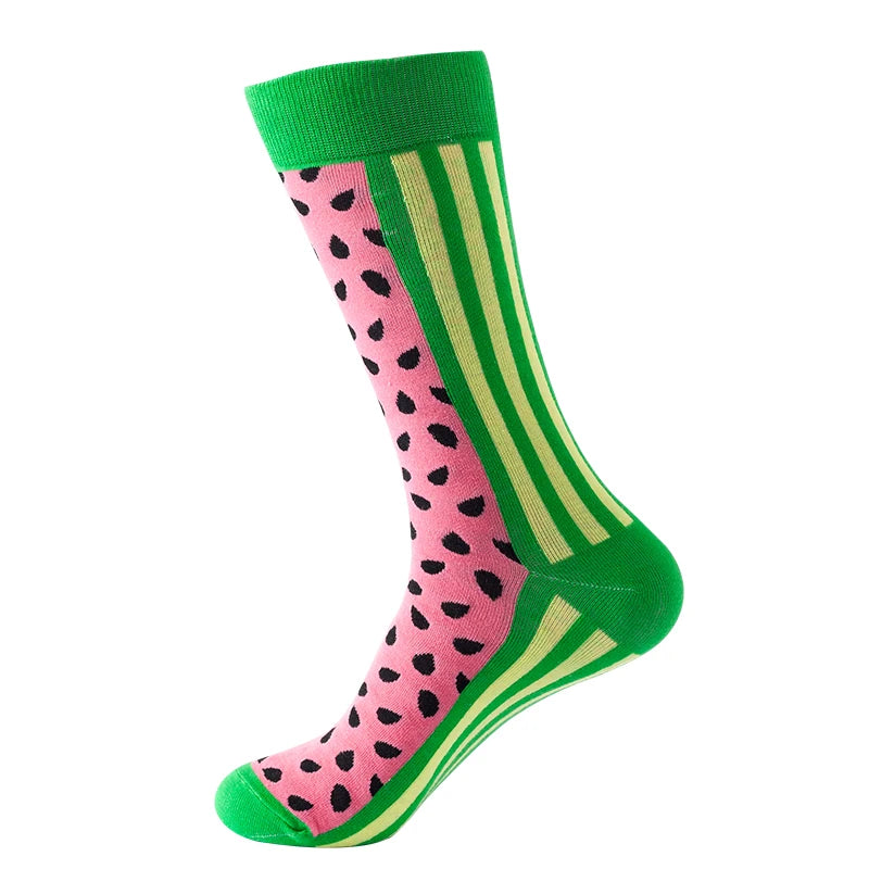 Funny Socks Men Women Casual Cartoon Beer Hamburger Egg Sausage Ice Cream Avocado Heart Sokken Unisex Novelty Skateboard Meias