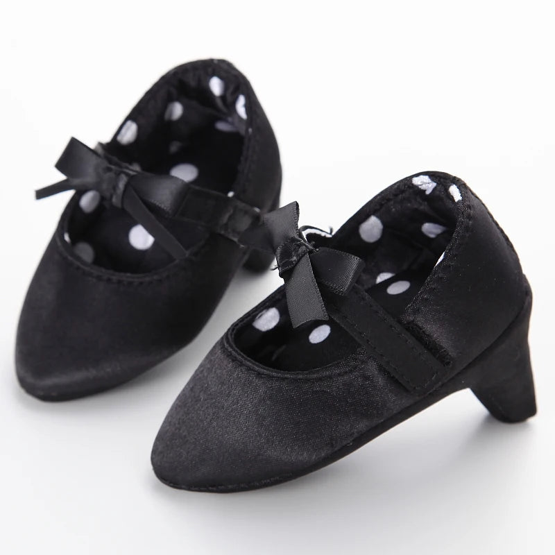 10CM/10.5CM Fashion Infant Newborn Baby Girl High Heels Shoes Princess Bow First Birthday Party Shoes Photo Props Shoes