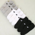 Womens No Show Socks Heart Pattern Black White Gray Versatile and Classic Comfortable Breathable Moisture Wicking Soft Daily Use