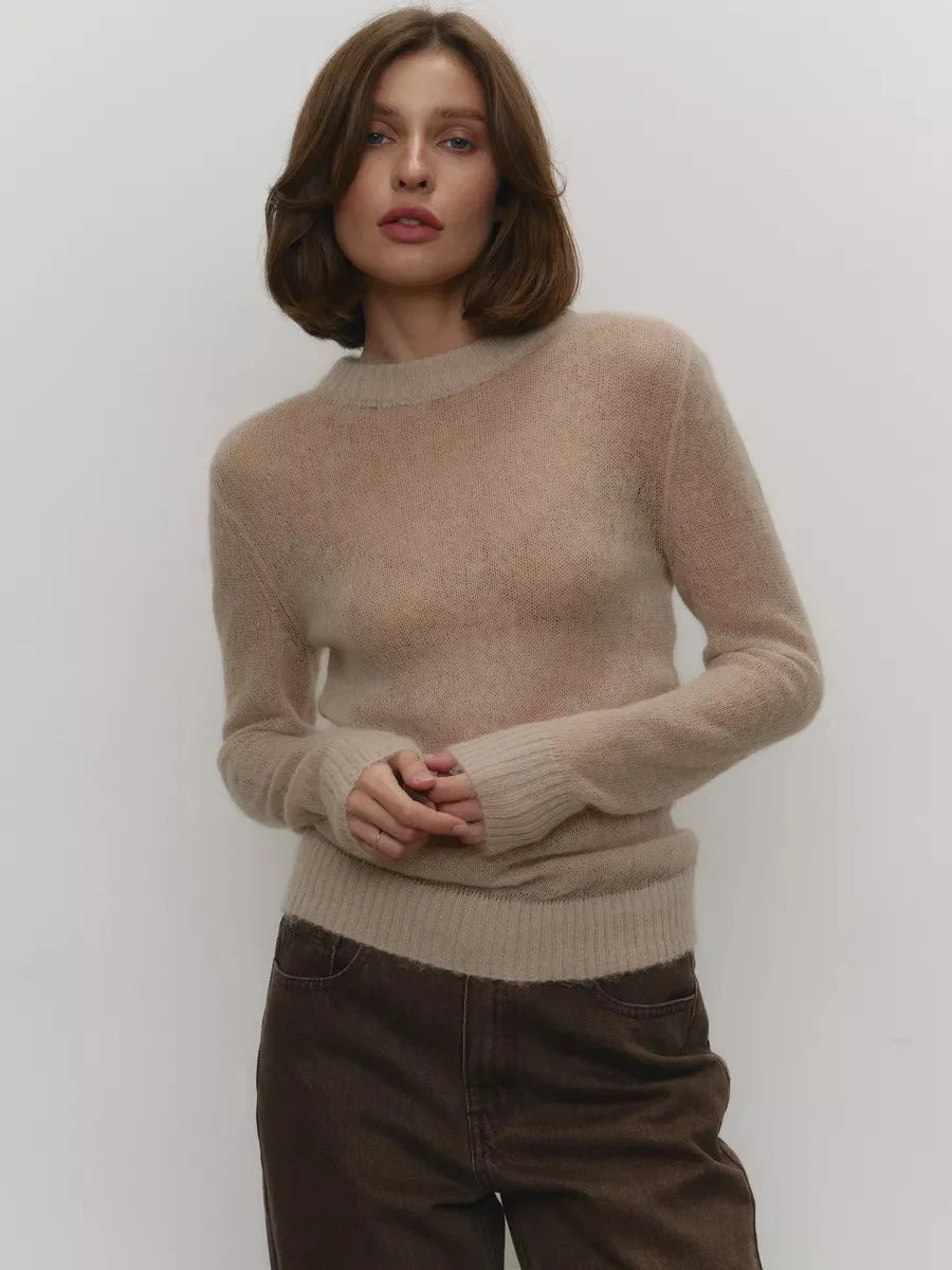 Wolfeel Summer New O-neck Elegant Slim Fit Sweater Women's Jumpers Casual Chic Thin Long Sleeved Fashion Lady Loose Pullovers