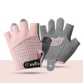 Summer Gloves Kids Sports Fitness Cycling Half-Finger Ice Silk Gloves Children Breathable Anti-slip Boys Girls Roller Skating