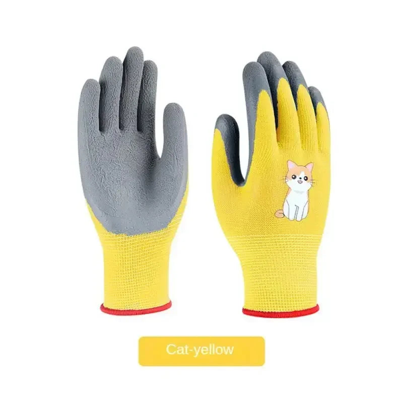 DIY Kids Safety Protection Gloves Durable Waterproof Work Garden Non-Slip,Children Latex Gloves,Puncture-resistant,kitchen