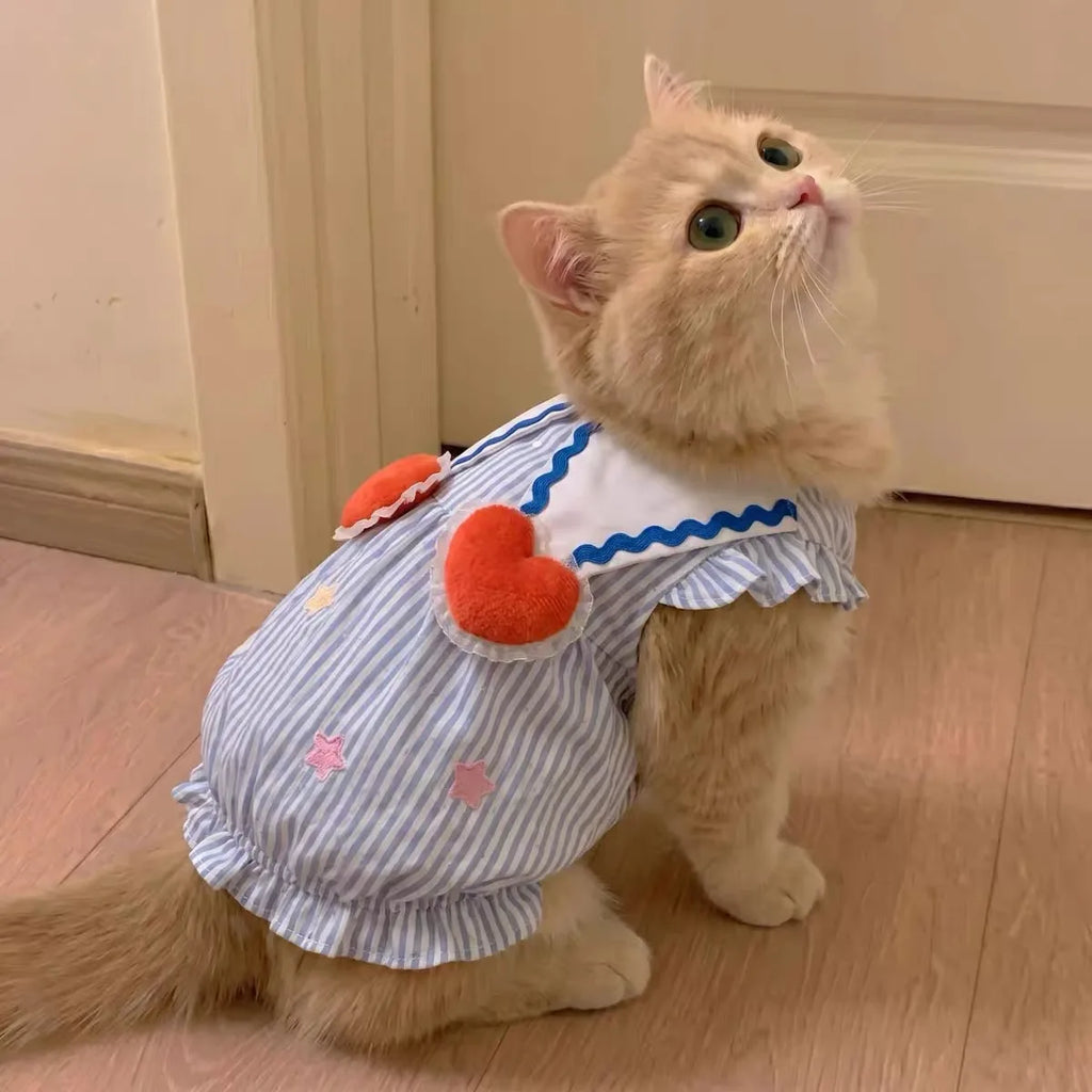 Summer Pet Dog Cat Clothes for small dogs cats bubble Puppy Princess Striped Dress Cats Kitten Rabbit Clothing Pet Supplies