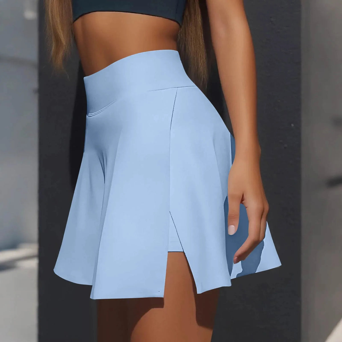 Women's Sports skirt Casual High Waist Gym Quick Dry Mini Skirts Solid Color Short Half faldas Sport tennis Pleated Skirt