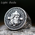 2022 new Retro Personality Domineering Men's Punk Ring European and American Fashion Creative Jesus Cross Ring Jewelry