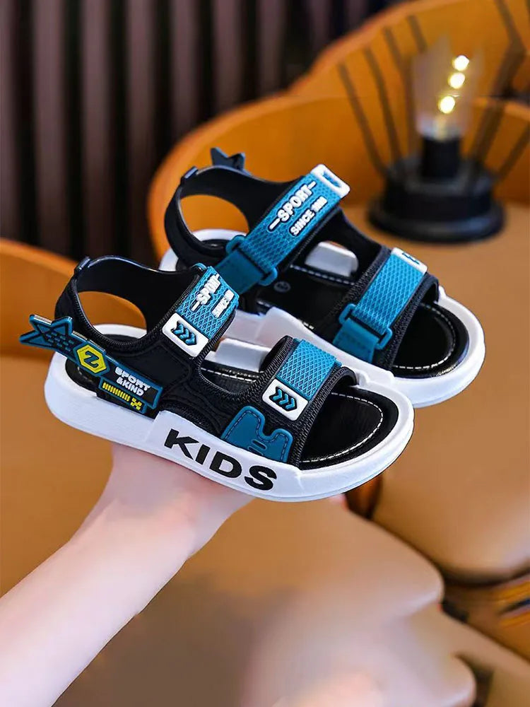 Boys' Cartoon Sandals & Slippers for Summer, Internet-Famous Style, Non-Slip Thick Sole, Casual Home Wear, Suitable for Kids & O