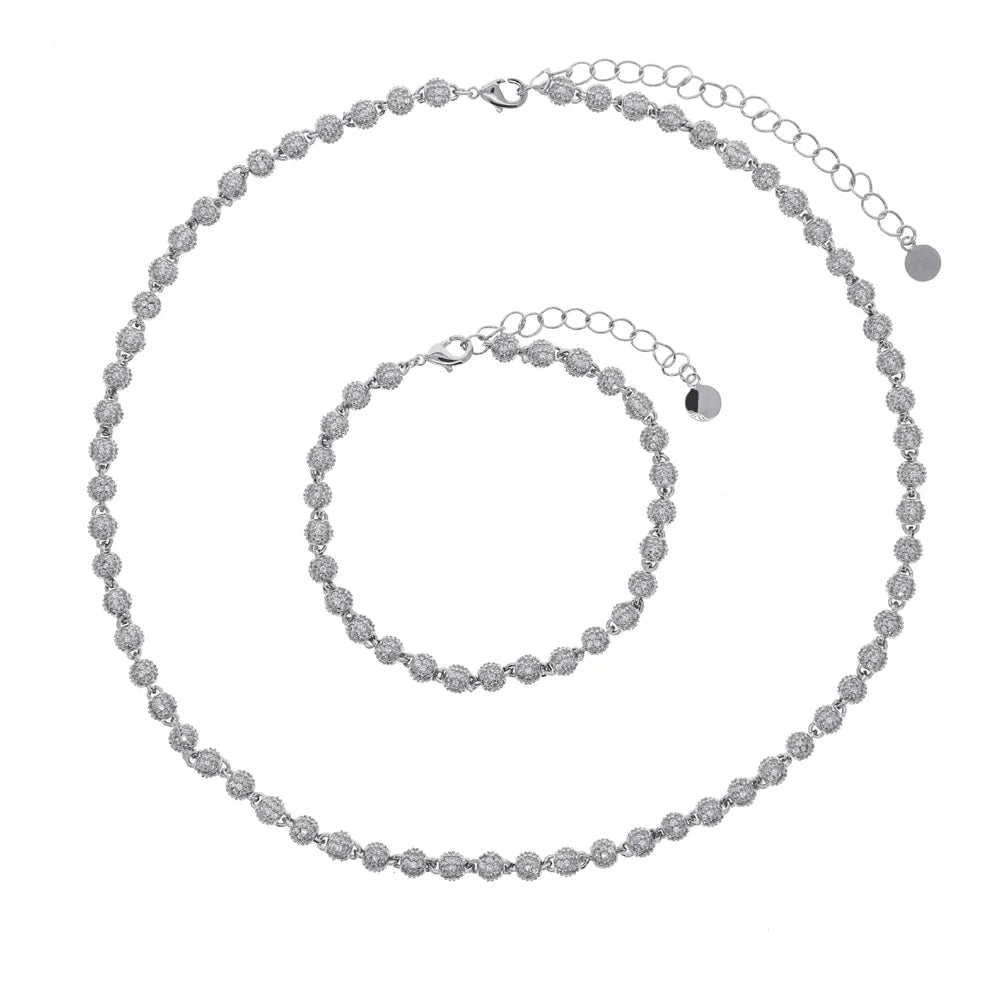 Wholesale Iced Out Bling Hip Hop Rock Men Jewelry Micro Pave CZ Ball Linked Beaded Bracelet 2026
