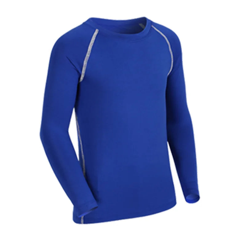 Kids Children Boy Girl Sport Running Long T Shirt Fitness Basketball Football Gym Sportswear Soccer Hiking Undershirt Jerseys 28