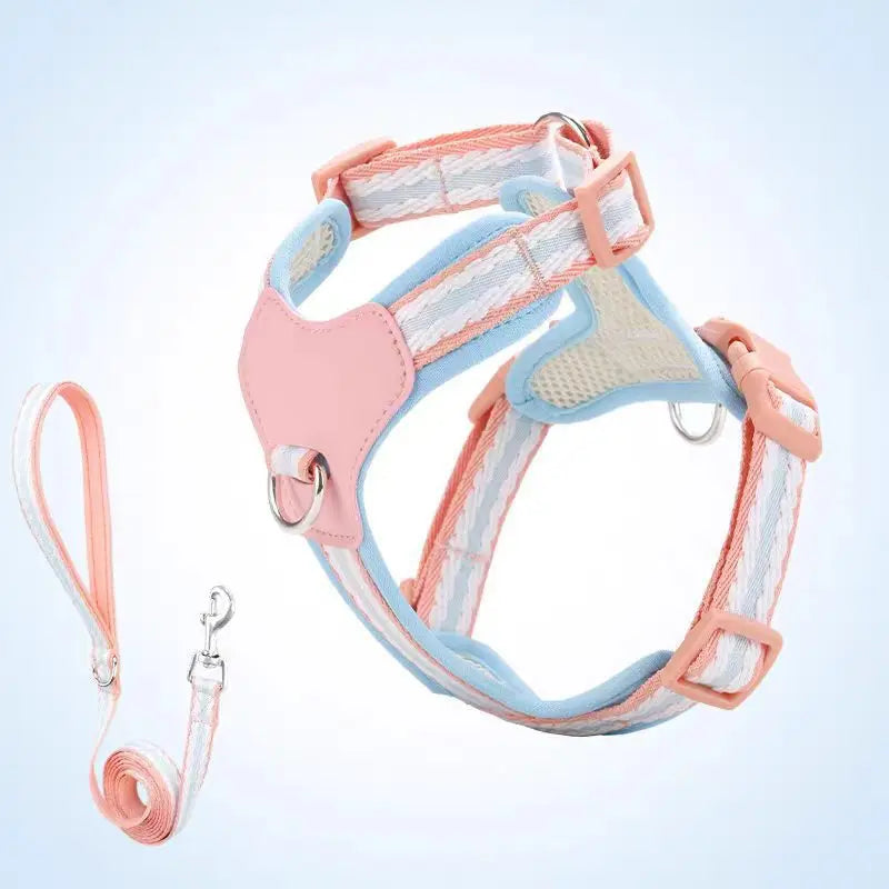 Dog/Pet Harnesses No Pull with Dog Collar Breathable Dog Harness Leash Adjustable Chest Strap For Small Puppy Outdoor Walking