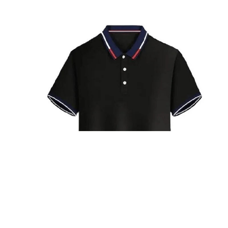 Men's new top Polo shirt T-shirt Summer men's short sleeve color lapel casual fashion white shirt T-shirt men's short sleeve