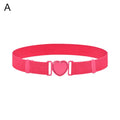 Kids Elastic Belts Girl Stretch Waist Belt Adjustable Heart Belt Uniform Belt for Teen Kids Girls Dresses Belt