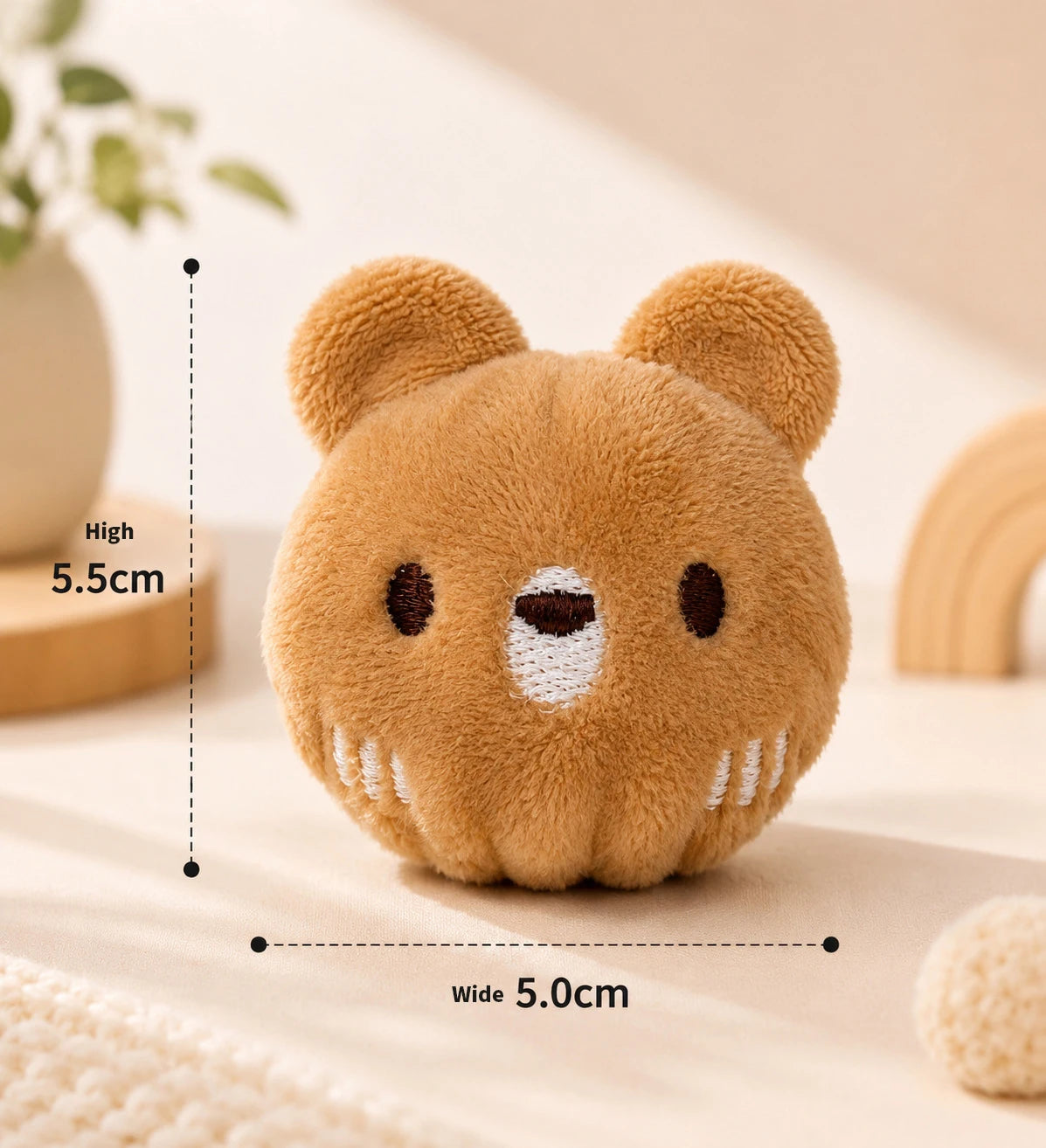 Cute Cartoon Plush Bouncy Ball Pet Toy Interactive Chew Toy for Dogs & Cats Ideal for Indoor Play of Small and Medium Pets